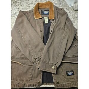Walls Blizzard Pruf Kids Brown Canvas Corduroy Collar Work Jacket Medium